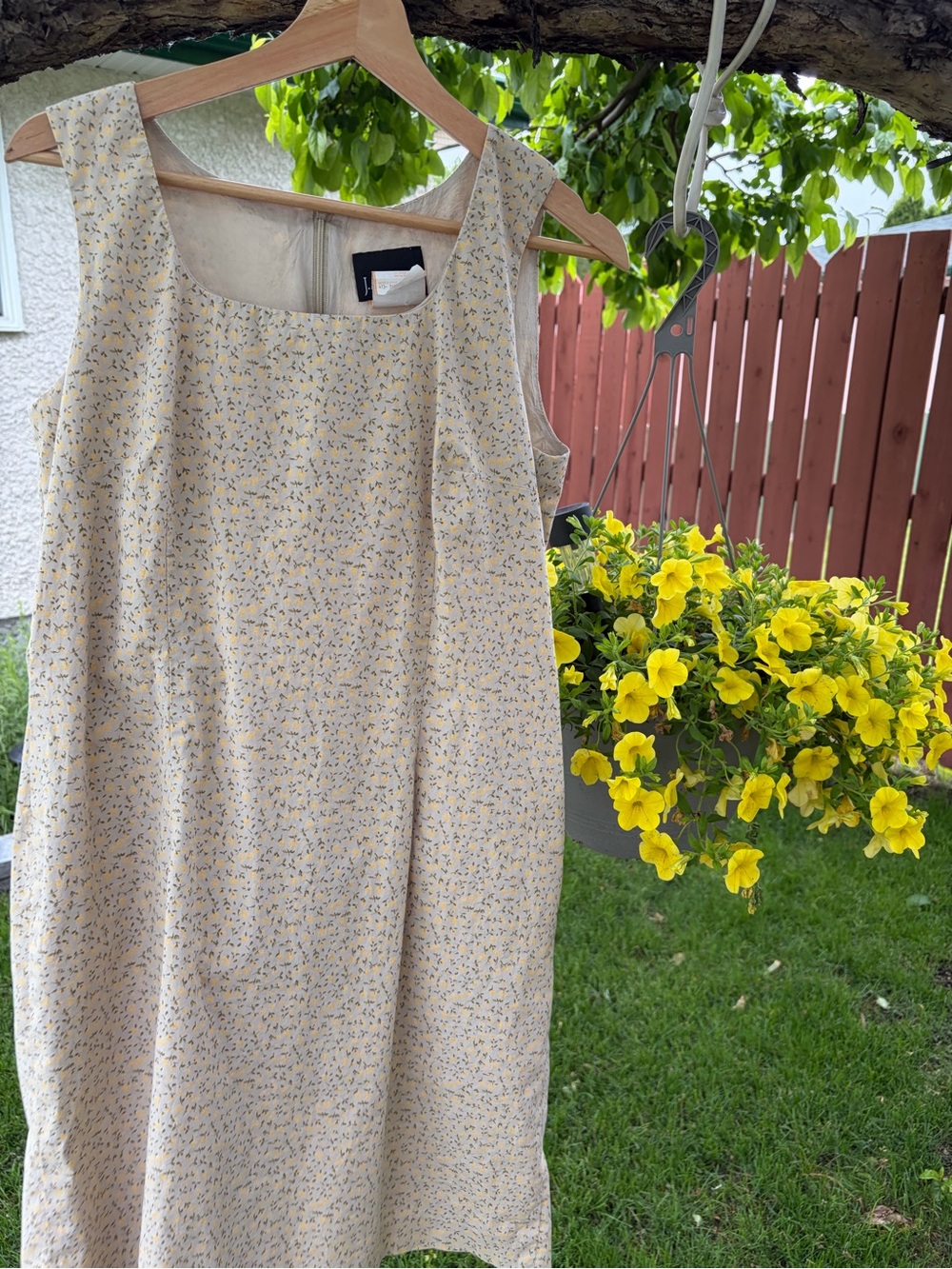 Vintage 90s Cottagecore Dainty Floral Cotton Sleeveless Sheath Fairycore Dress